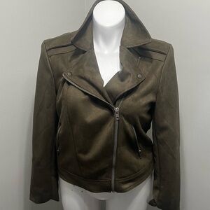 Philosophy Dark Olive Faux Leather Jacket